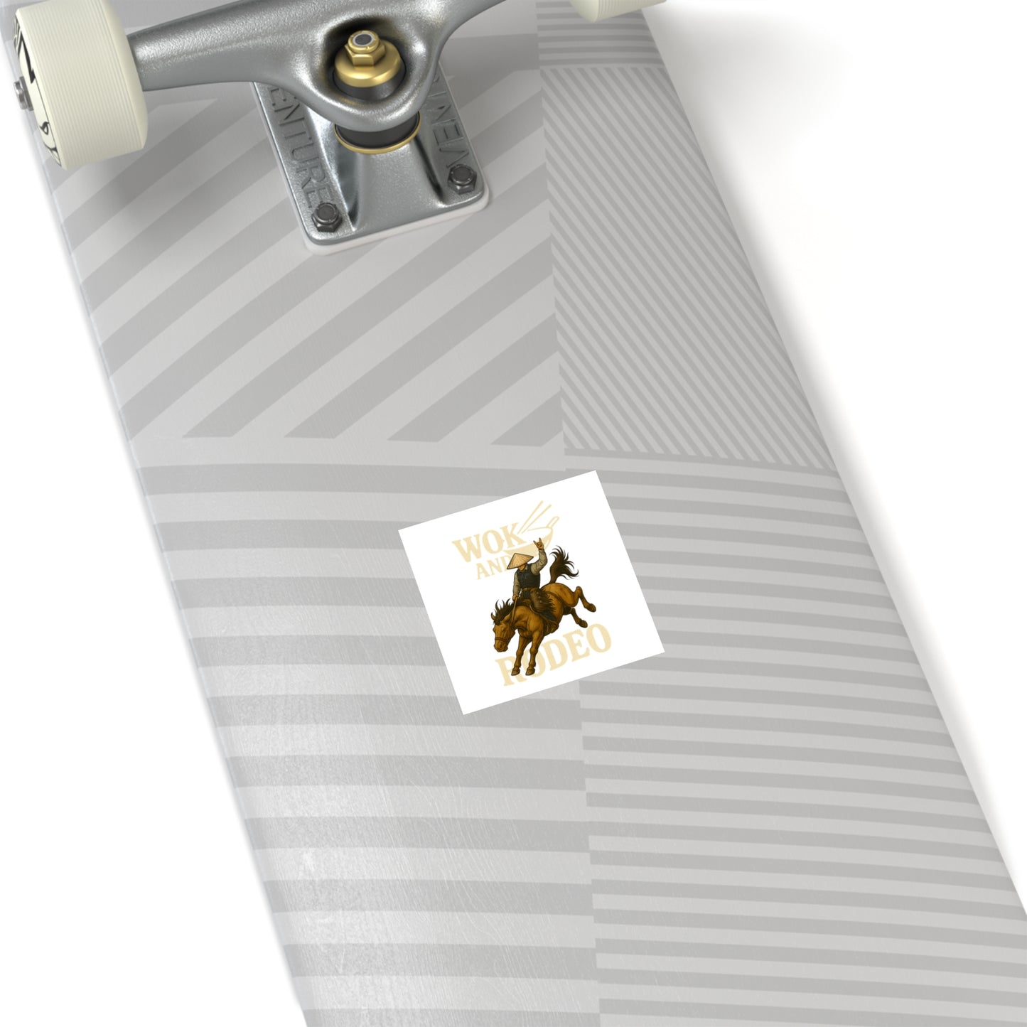 Whitewashed Asian "Wok and Rodeo" Premium Vinyl Sticker