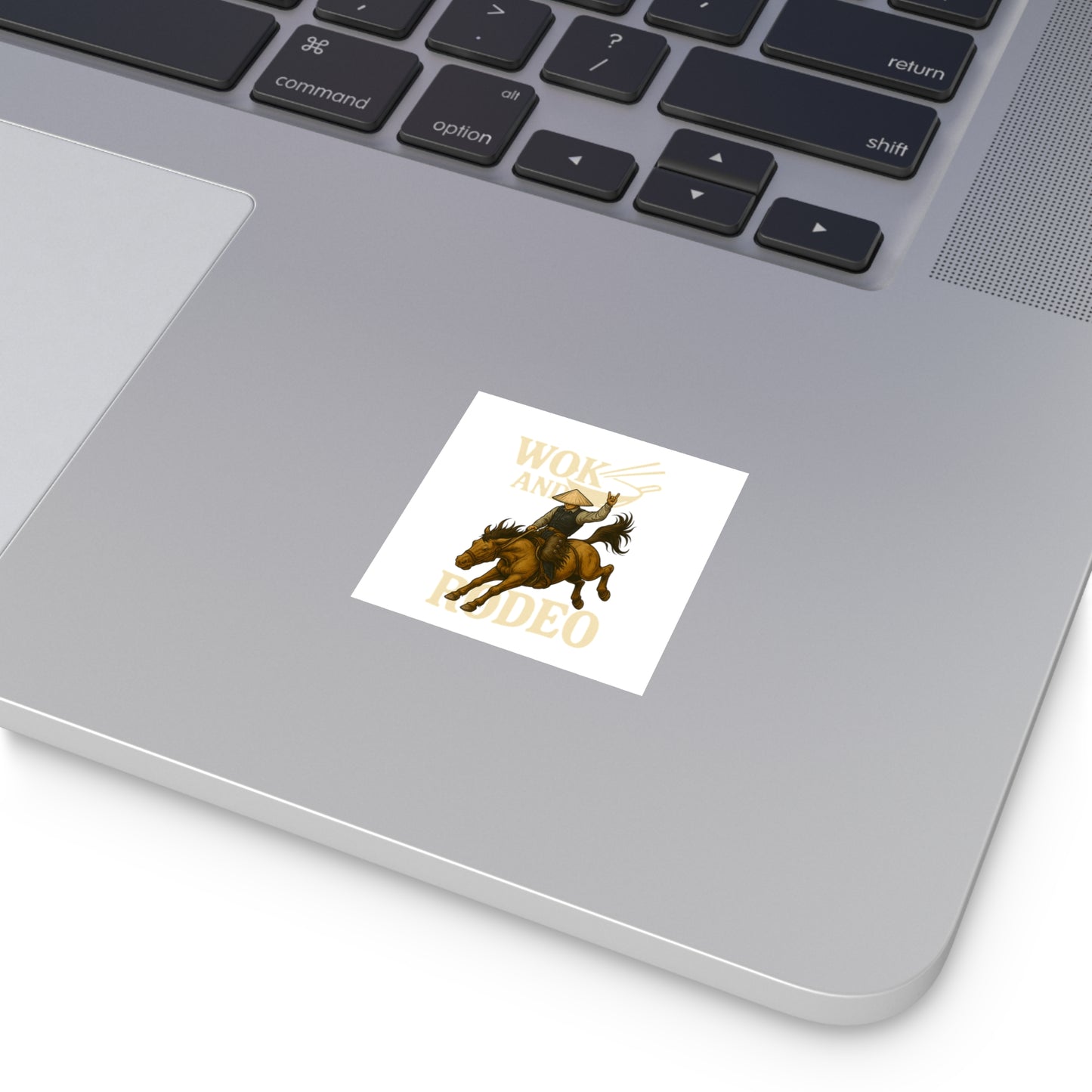 Whitewashed Asian "Wok and Rodeo" Premium Vinyl Sticker