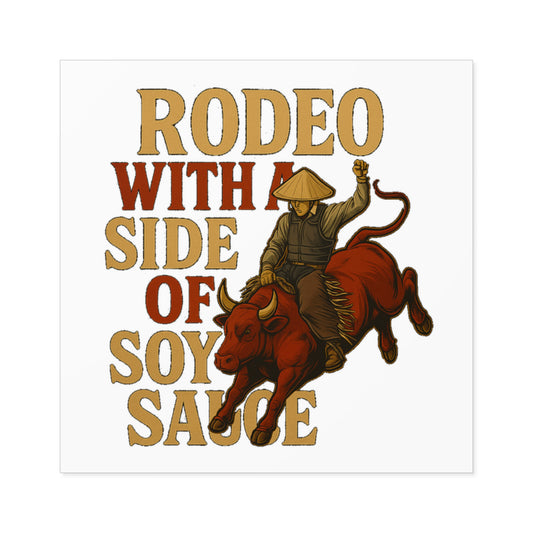 Whitewashed Asian "Rodeo w/ Soy Sauce" Premium Vinyl Sticker
