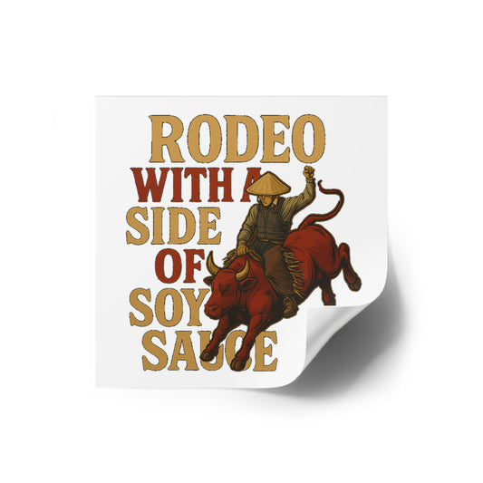 Whitewashed Asian "Rodeo w/ Soy Sauce" Premium Vinyl Sticker